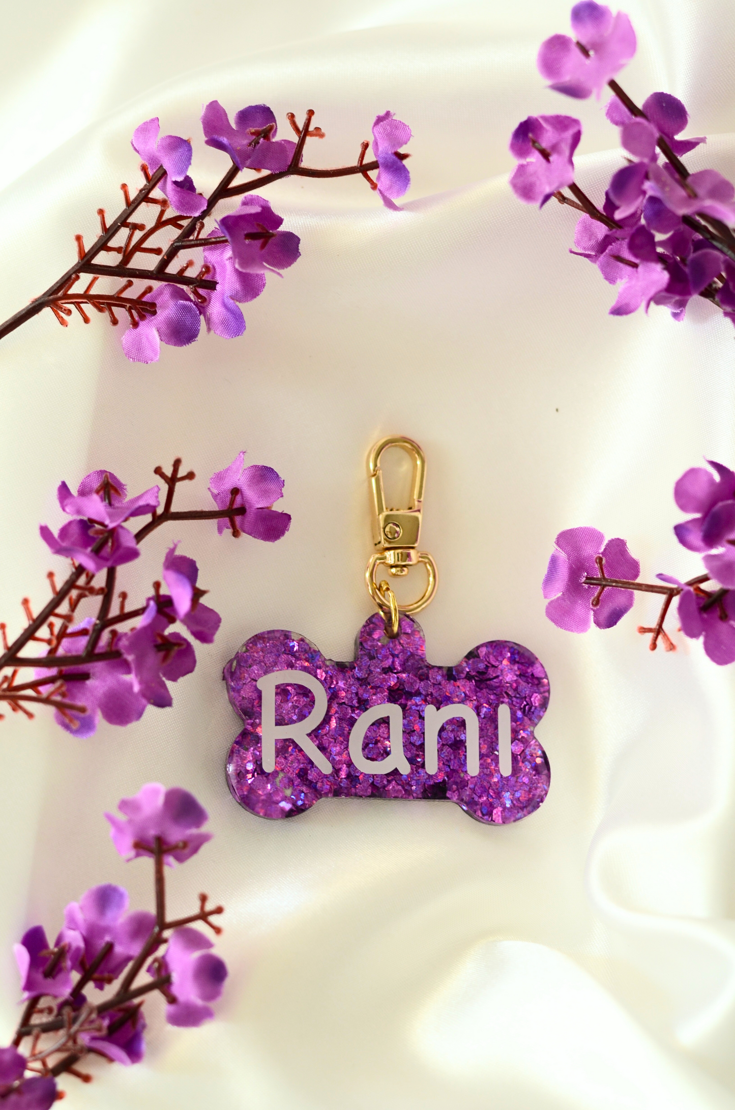 Purple Dazzle Pet ID tag