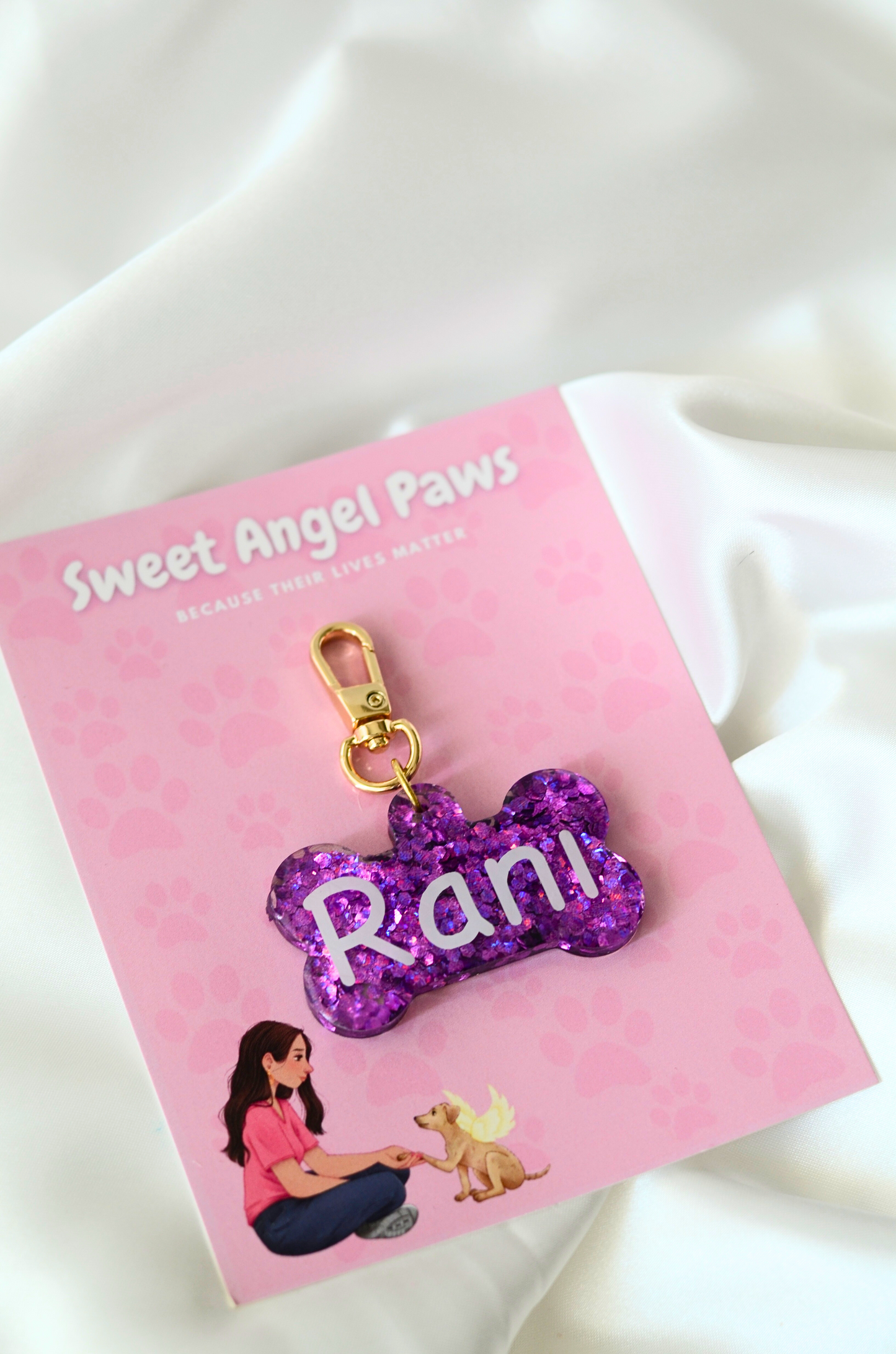 Purple Dazzle Pet ID tag