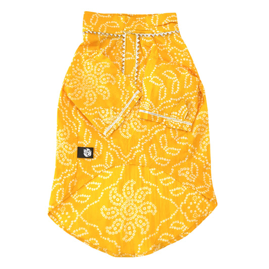 Yellow Bandhani Kurta