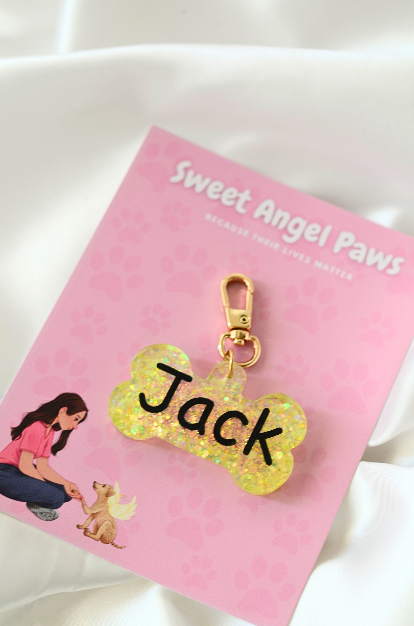 Lemon pup Pet ID tag