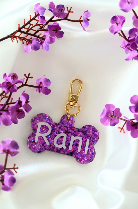 Purple Dazzle Pet ID tag